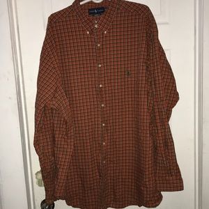 Ralph Lauren checkered orange and brown classic fit 3XLT